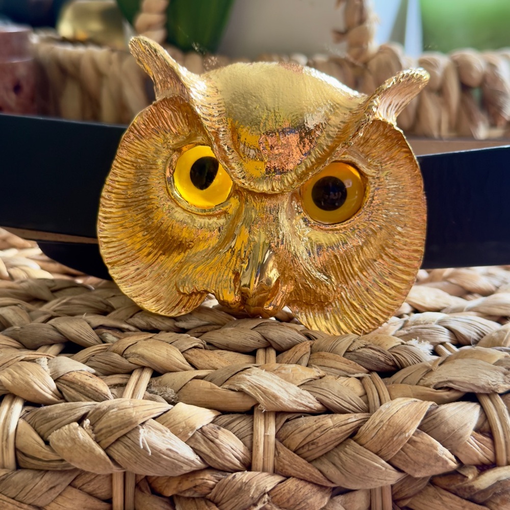Christopher Ross Gold Owl Buckle Belt